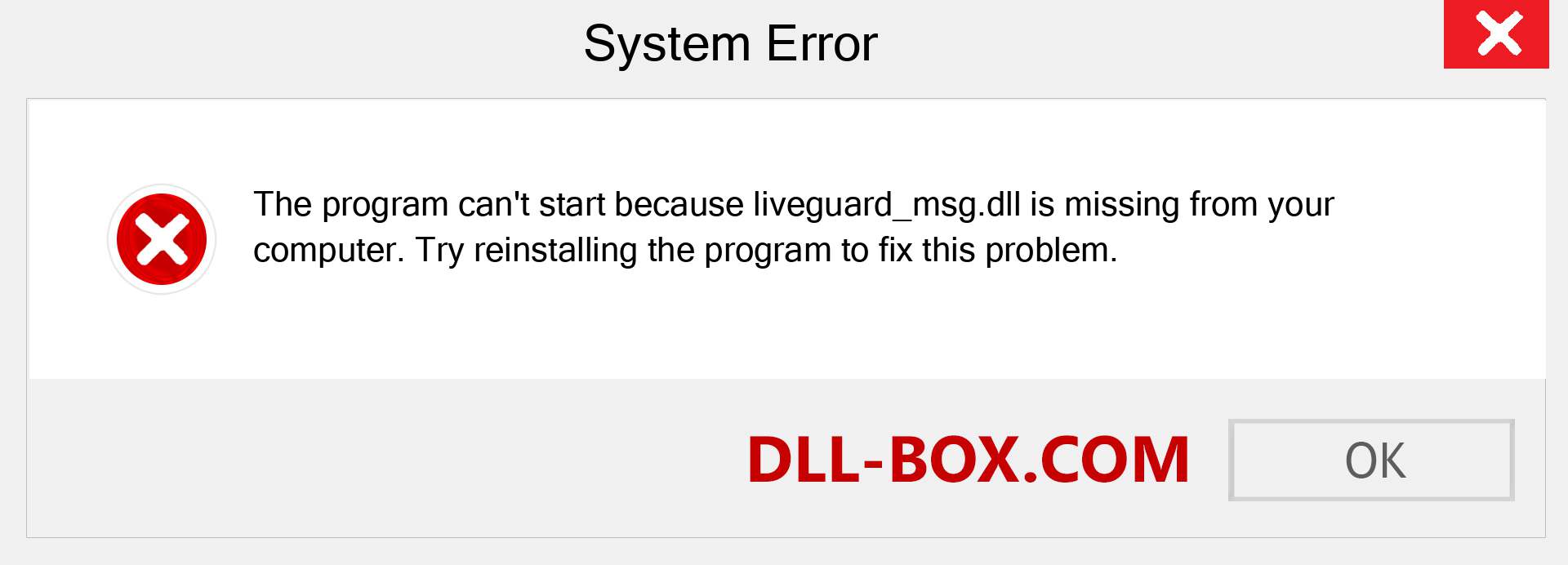  liveguard_msg.dll file is missing?. Download for Windows 7, 8, 10 - Fix  liveguard_msg dll Missing Error on Windows, photos, images