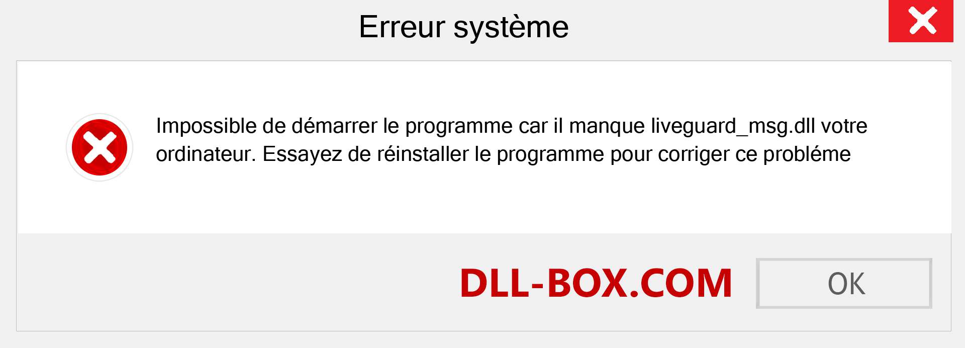 Le fichier liveguard_msg.dll est manquant ?. Télécharger pour Windows 7, 8, 10 - Correction de l'erreur manquante liveguard_msg dll sur Windows, photos, images